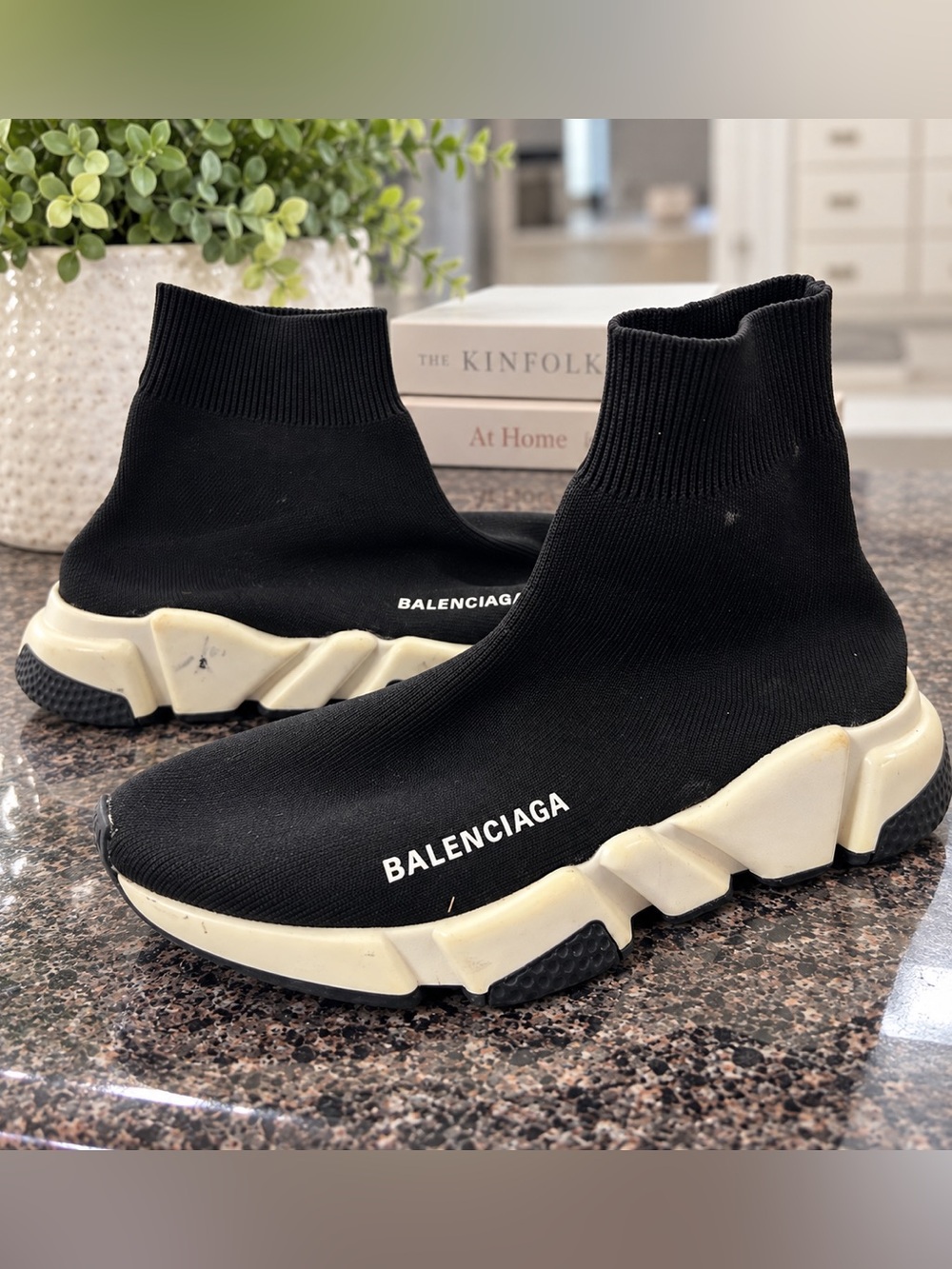 Balenciaga Speed 2.0 Black White Sock Sneakers Women’s EU 37 US 7 Designer